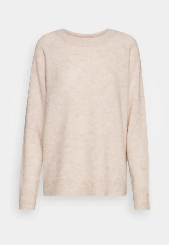 SLFMOLA LS KNIT STRUCTURE O-NECK BBirch MELANGE