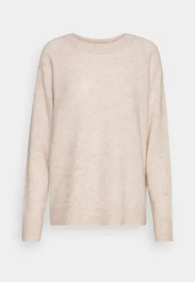 SLFMOLA LS KNIT STRUCTURE O-NECK BBirch MELANGE