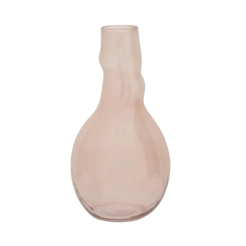 Vase recycled glass Quirky A - cameo brown
