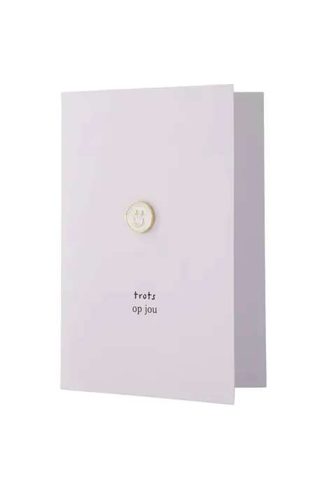 wenskaart trots op jou broche wit