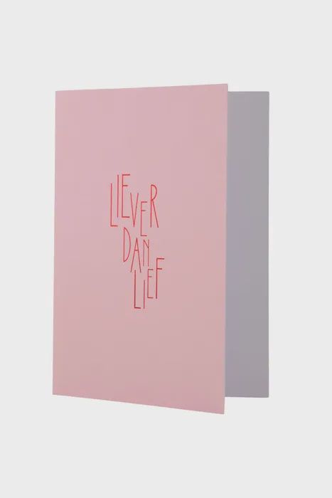 wenskaart liever dan lief roze/rood