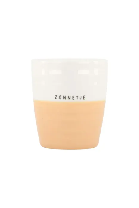 koffiemok zonnetje wit/perzik