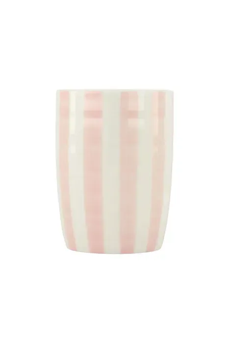 koffiemok streep wit / roze