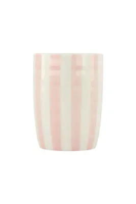 koffiemok streep wit / roze