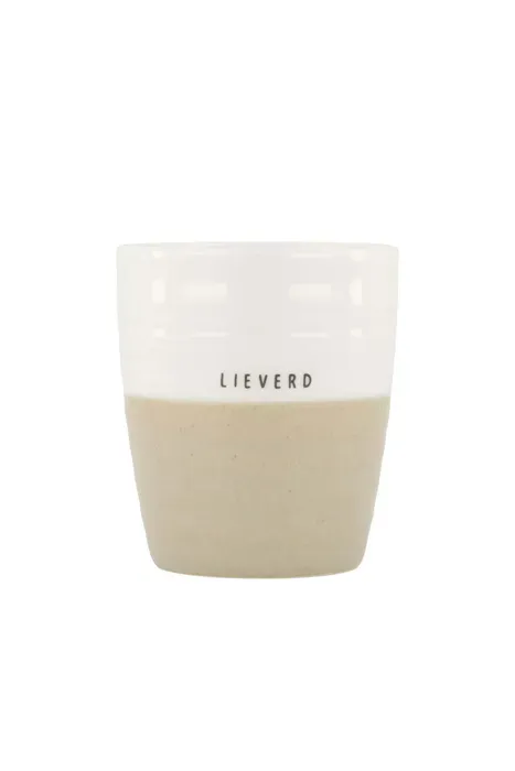 koffiemok lieverd wit/zand