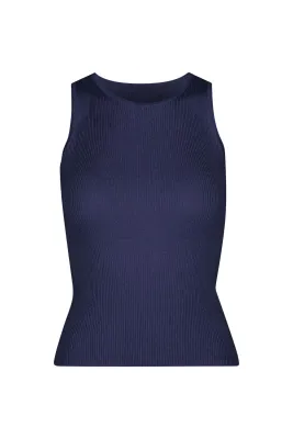 Rib knit tank top	699 Navy