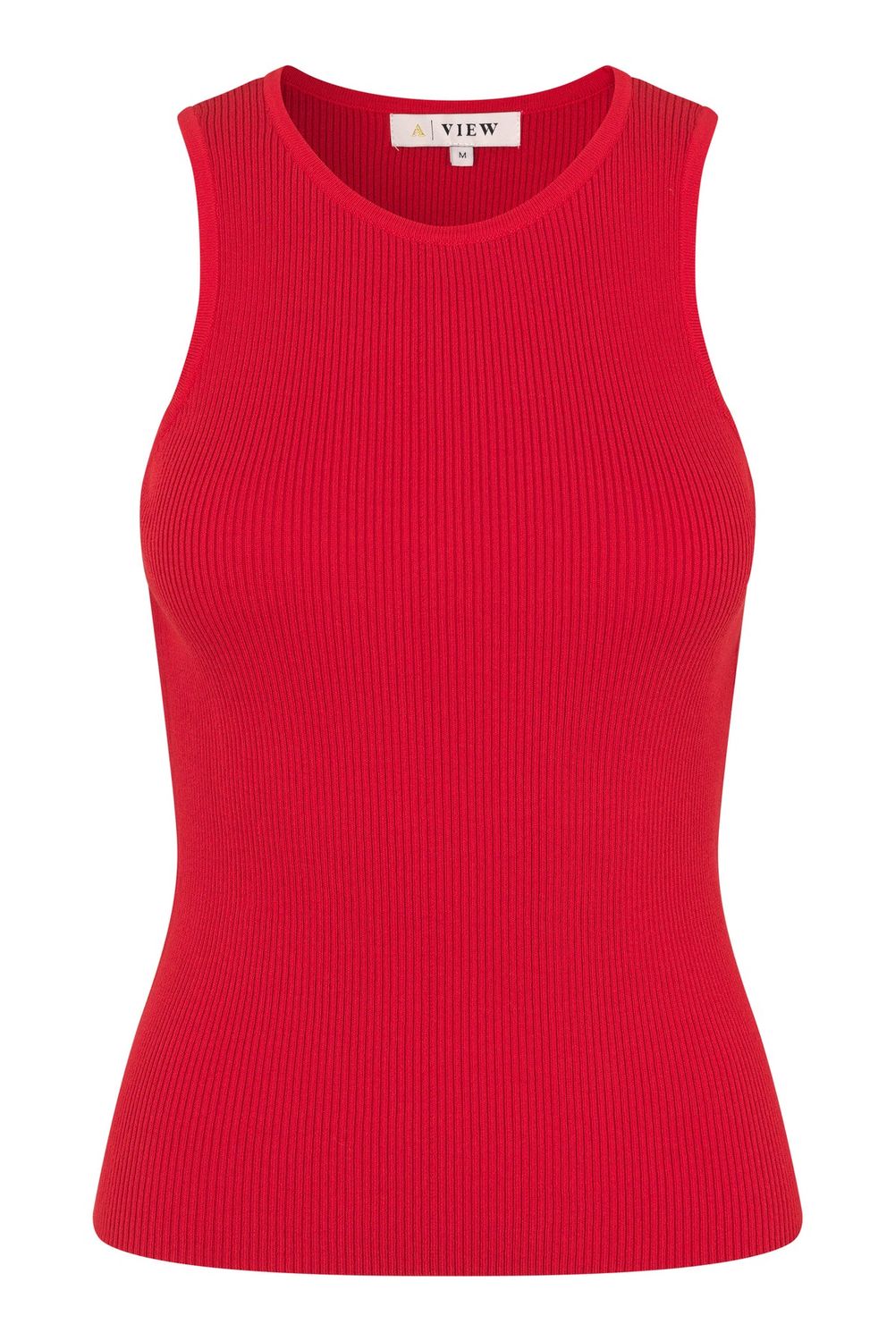 Rib knit tank top	450 Red