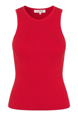 Rib knit tank top	450 Red