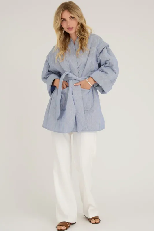 Katie quilt jacket	687 Navy/white