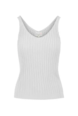 singlet gebreid in rib - off white