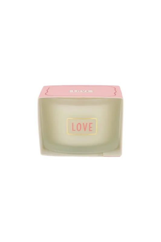 geurkaars in wikkel love wit/roze