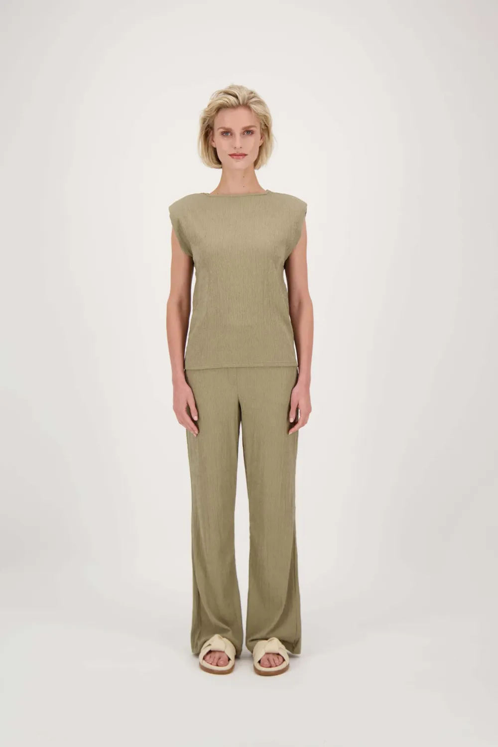 crincle top - kaki