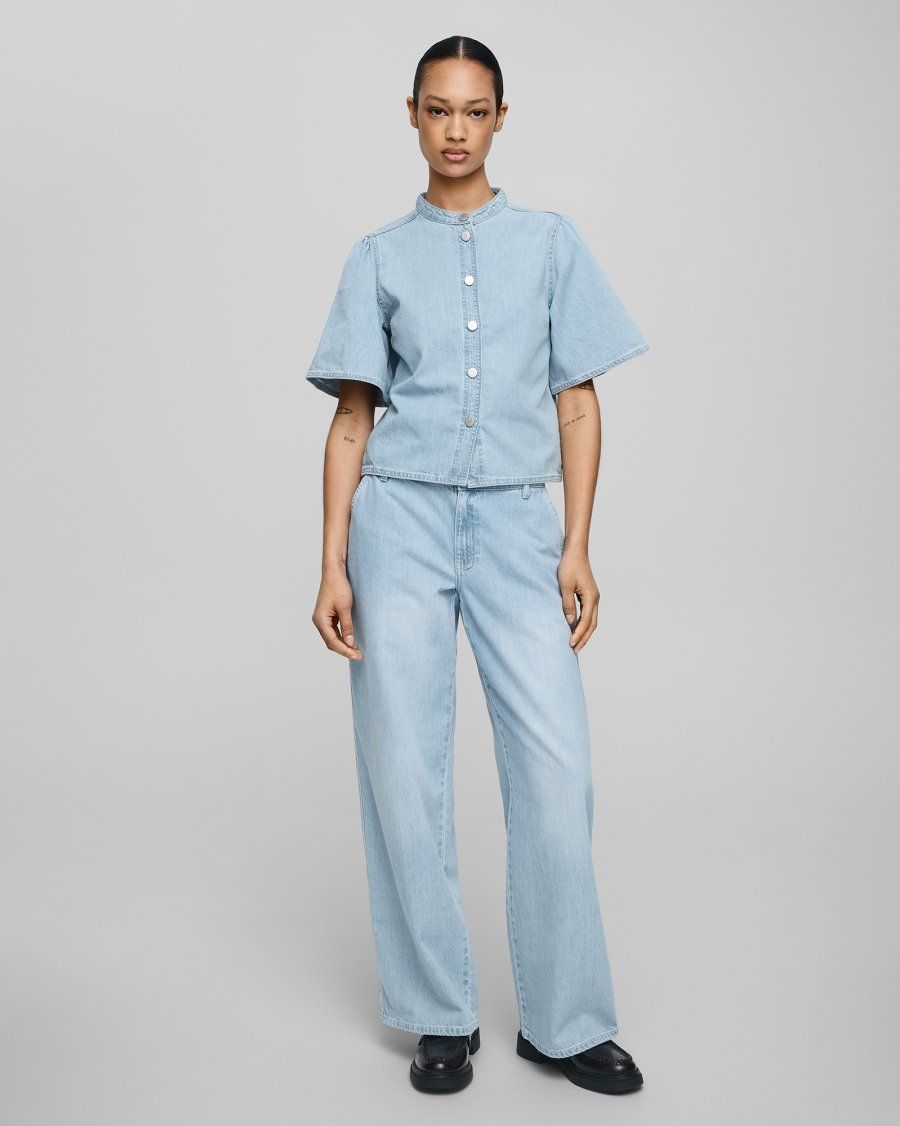 MSCHIngrid Lis HW Wide Jeans Light Blue Wash -