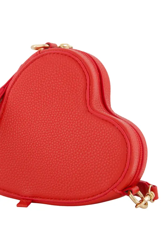 Hartvormige tas vega leer rood