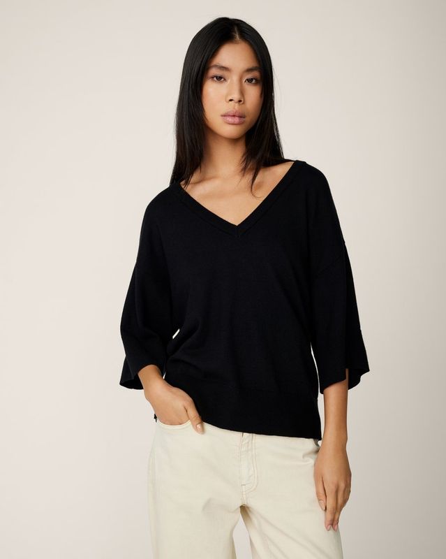 MSCHEslina Rachelle 2/4 V Pullover	Black