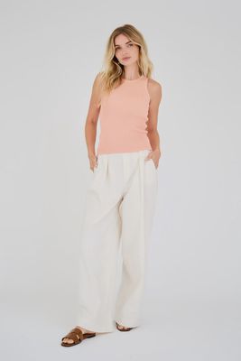 Top Rib knit tank top	295 Peach