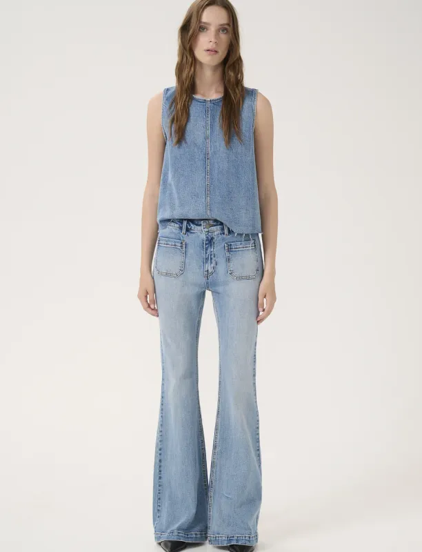 DangoMW 144 High X-Wide Bootcut	Light Blue Retro Wash