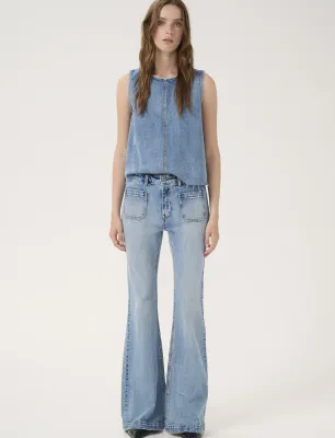 DangoMW 144 High X-Wide Bootcut	Light Blue Retro Wash