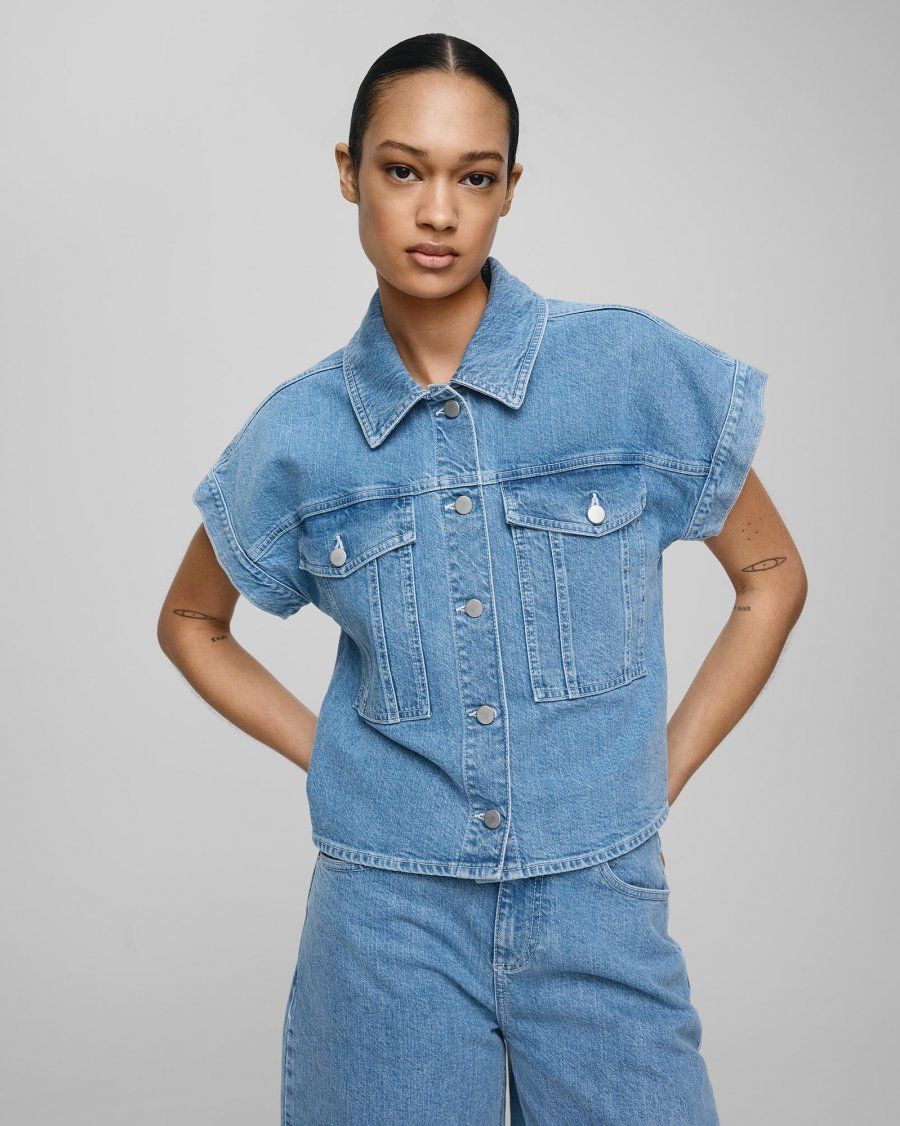 MSCHElida Ada SS Denim Shirt	Light Blue Wash