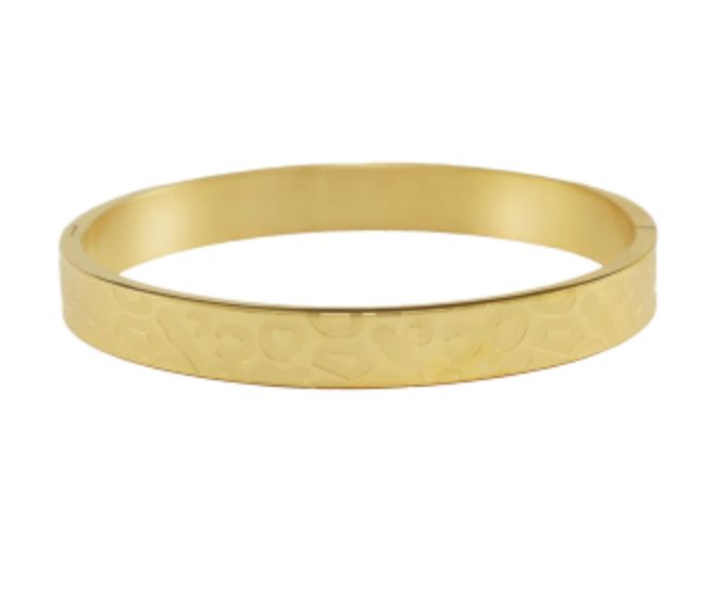 Bangle leopard print gold