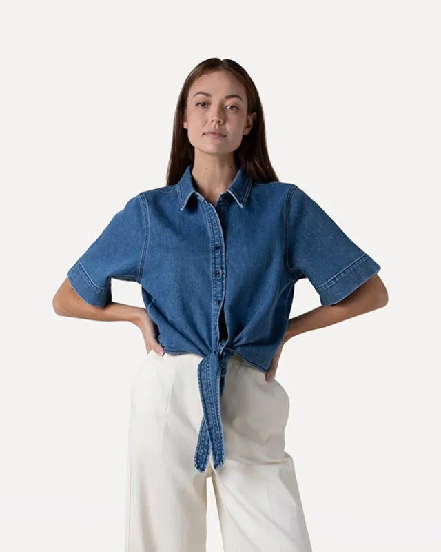 Bois denim shirt s/s	Mid blue denim