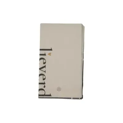 servetten lieverd geniet 11x20cm zand/antracietgrijs