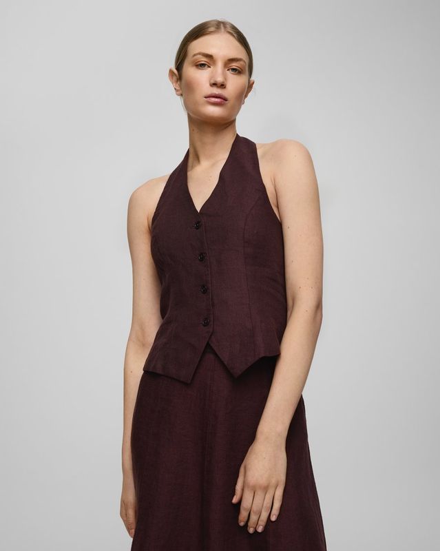 MSCHNaira Claritta Halterneck Waistcoat	Fudge
