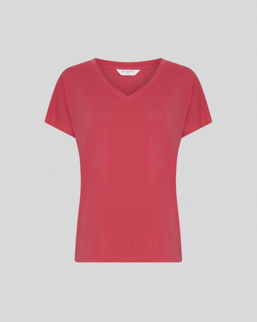 MSCHFenya Modal V Neck Tee	Rose Red
