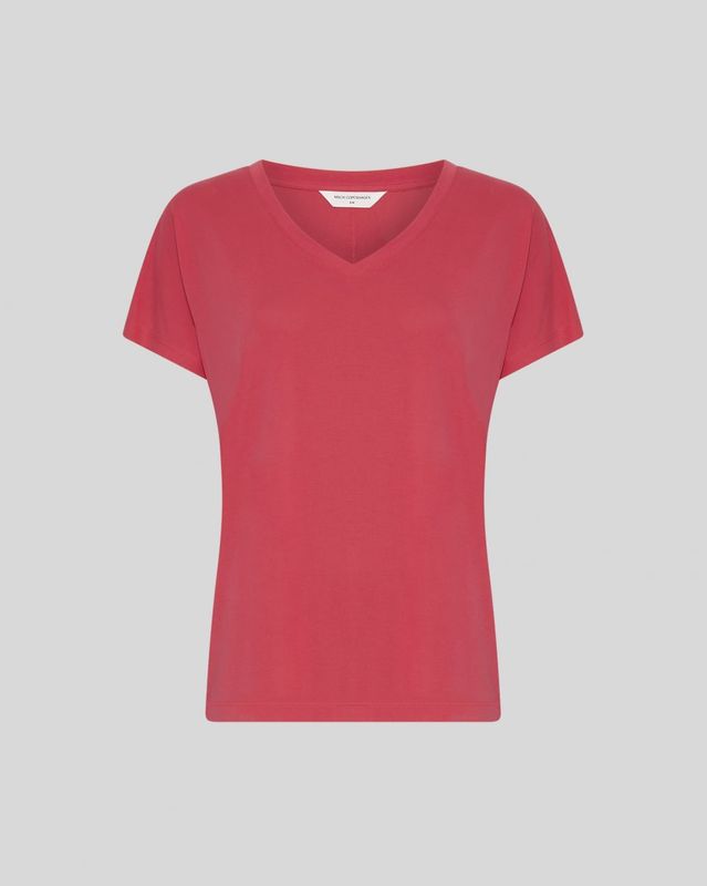 MSCHFenya Modal V Neck Tee	Rose Red