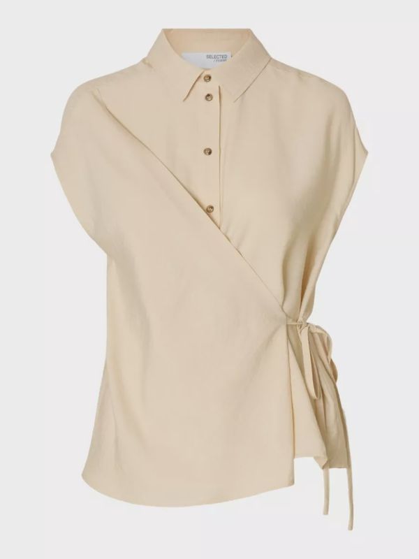 # Blouse SLFLISA SS WRAP SHIRT B	Birch	16097924