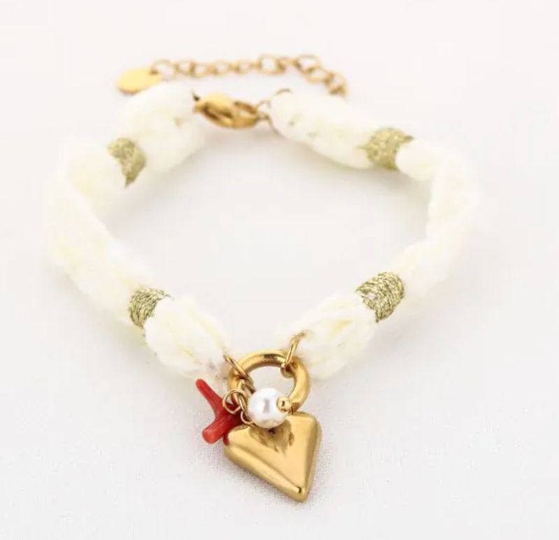 Armband White gold hart