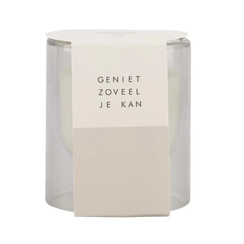 geurkaars glas - zand - M
