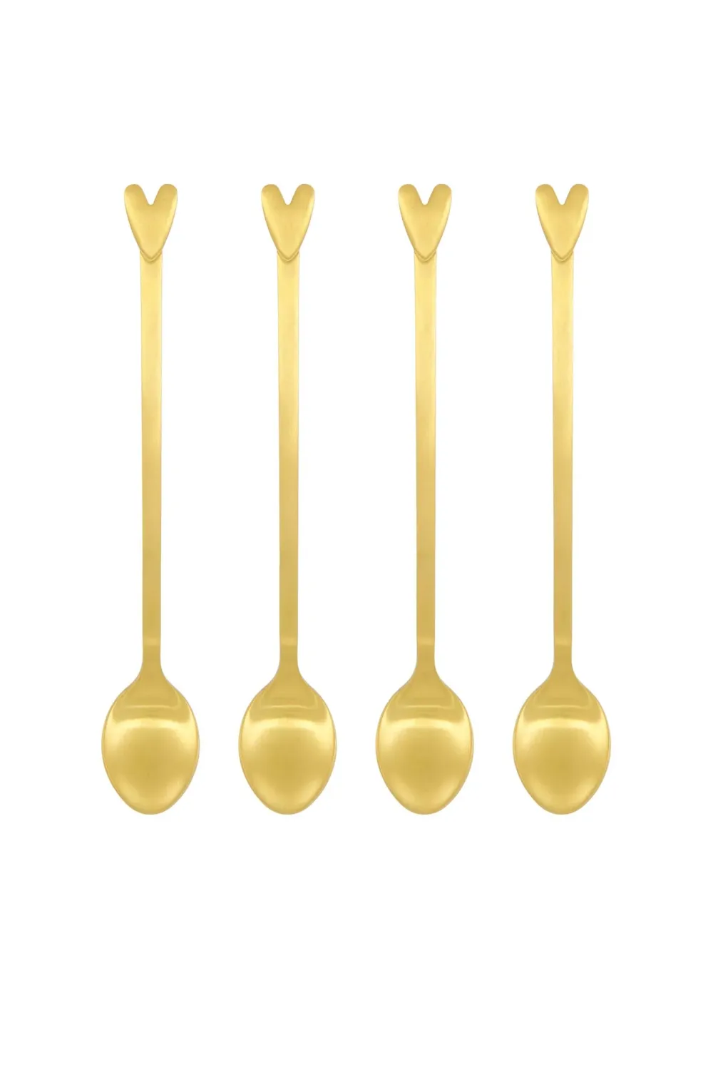 set van 4 lepeltjes hartje goud