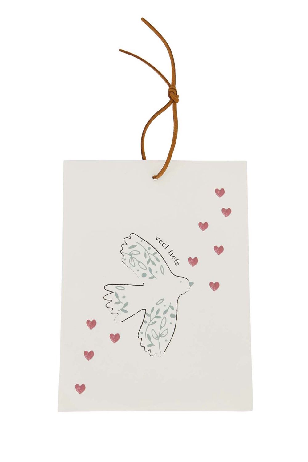 Geurzakje vogel wit/grijsblauw/rood