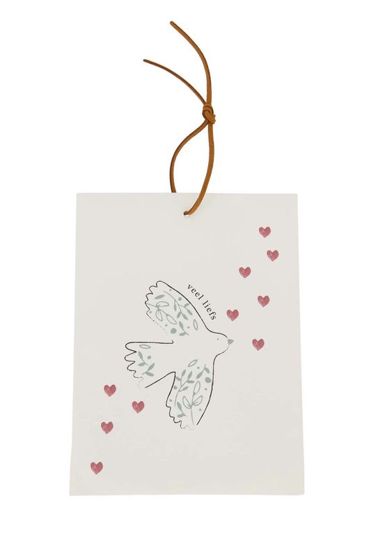 Geurzakje vogel wit/grijsblauw/rood