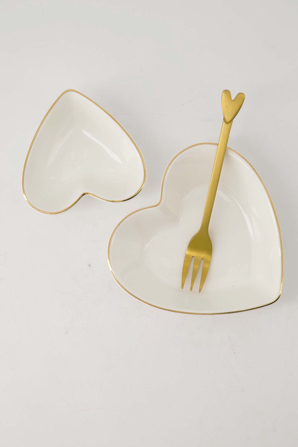 Dipschaaltje goud hartje wit/goud