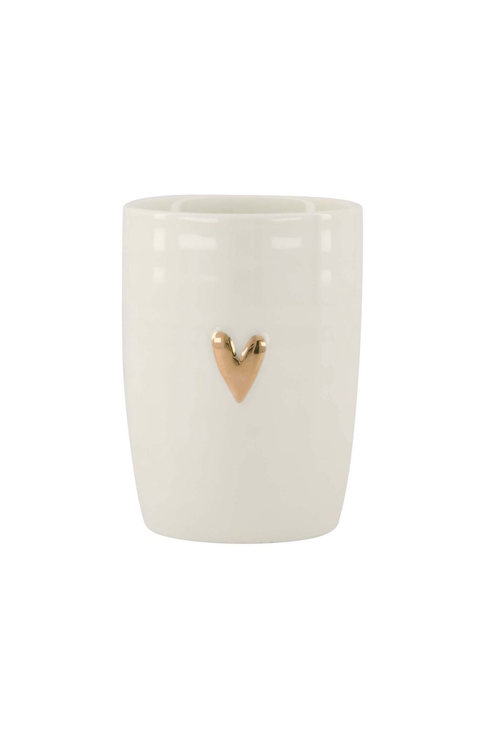 Koffiemok hartje wit/goud