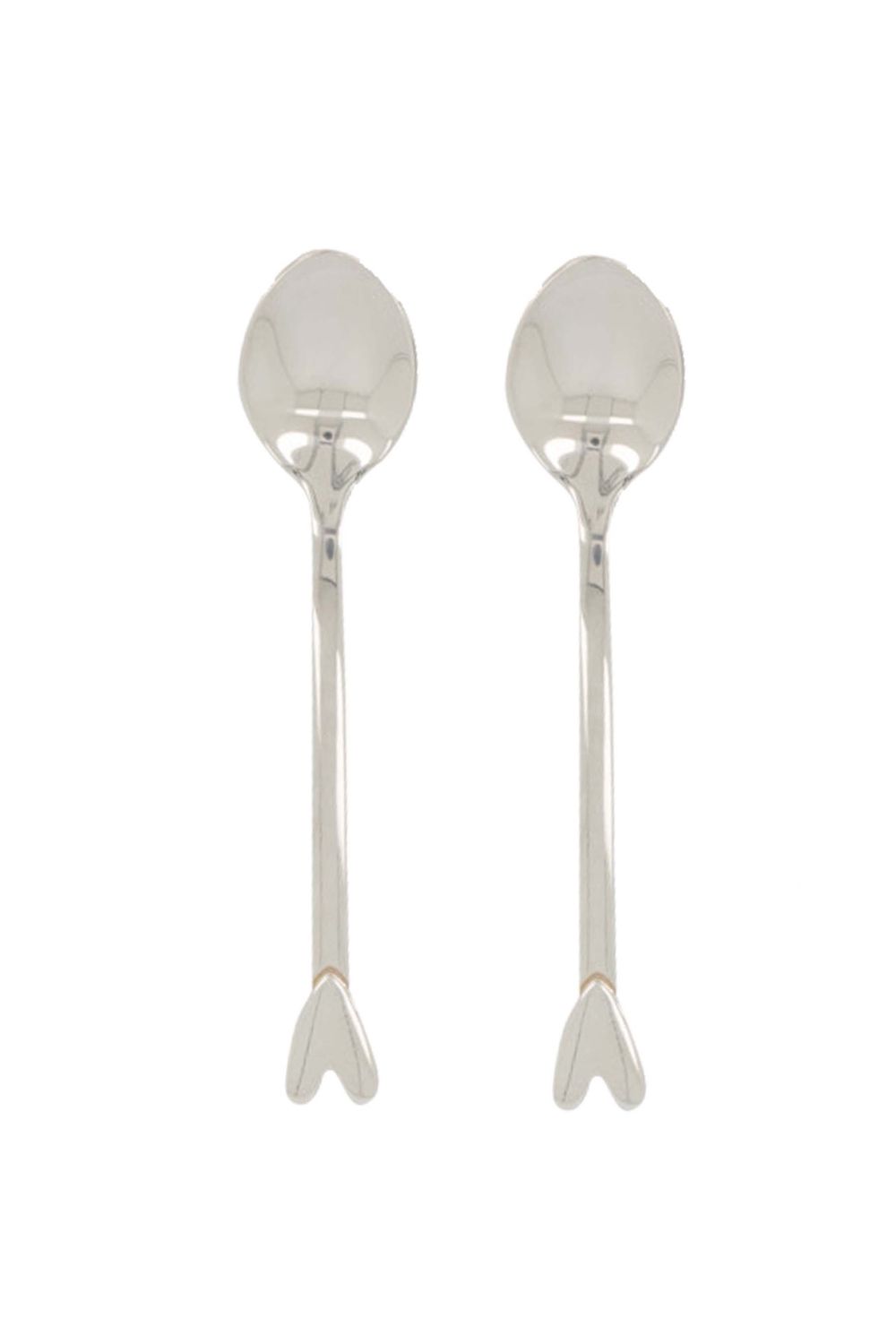 Set van 2 lepeltjes hartje zilver