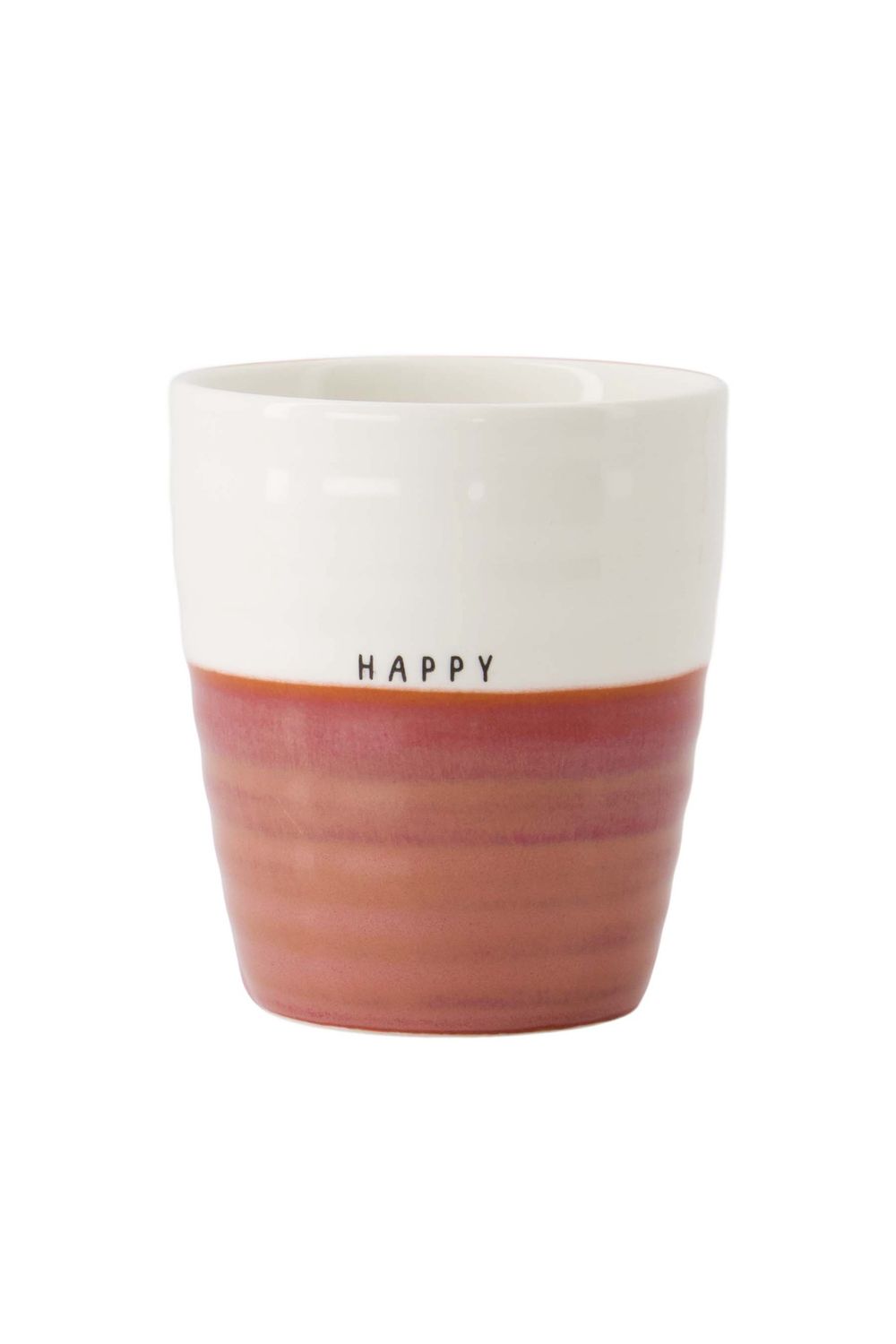 Koffiemok happy wit/burgundy