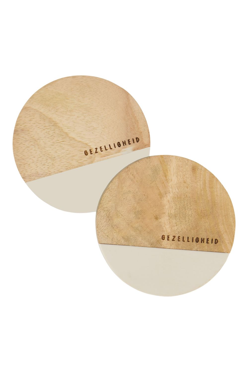 Onderzetters hout gezelligheid zand/naturel