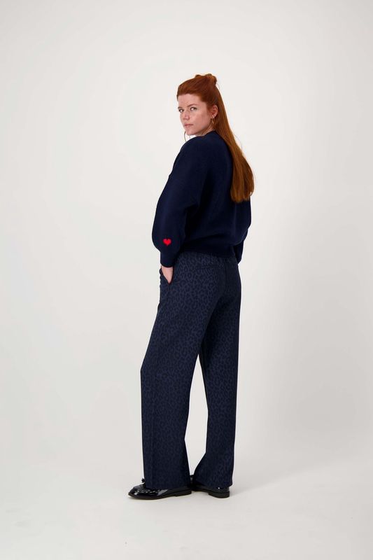 Trui met hartje detail navy