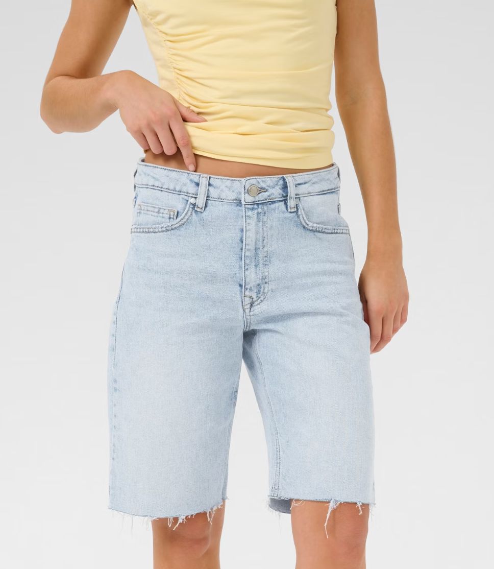 LouisMW 139 High Long Shorts	Light Blue Retro Wash