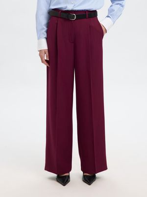 Broek SLFRITA MW WIDE PANT MEL NOOS	Fig MELANGE