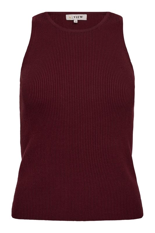 Rib knit tank top Burgundy