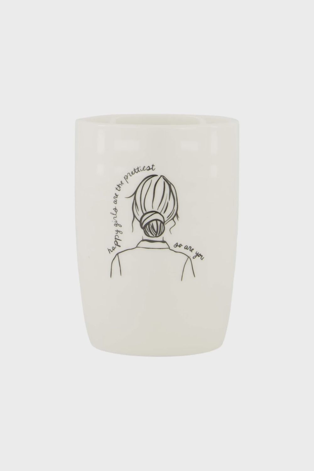 Koffiemok vrouw wit/zwart