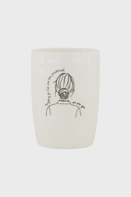 Koffiemok vrouw wit/zwart