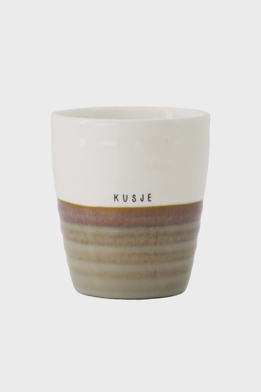 Koffiemok kusje grijsblauw/wit 7002