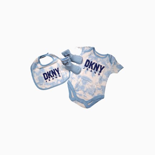 Splendid DKNY Baby Boy Bib Three Piece White and Blue