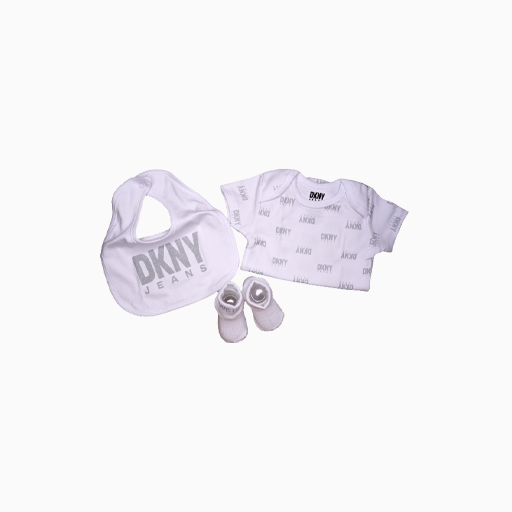 Splendid DKNY Three Piece Baby Unisex White and Grey