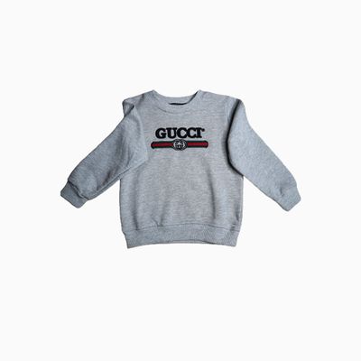 Gucci Children long Sleeves Sweater Grey